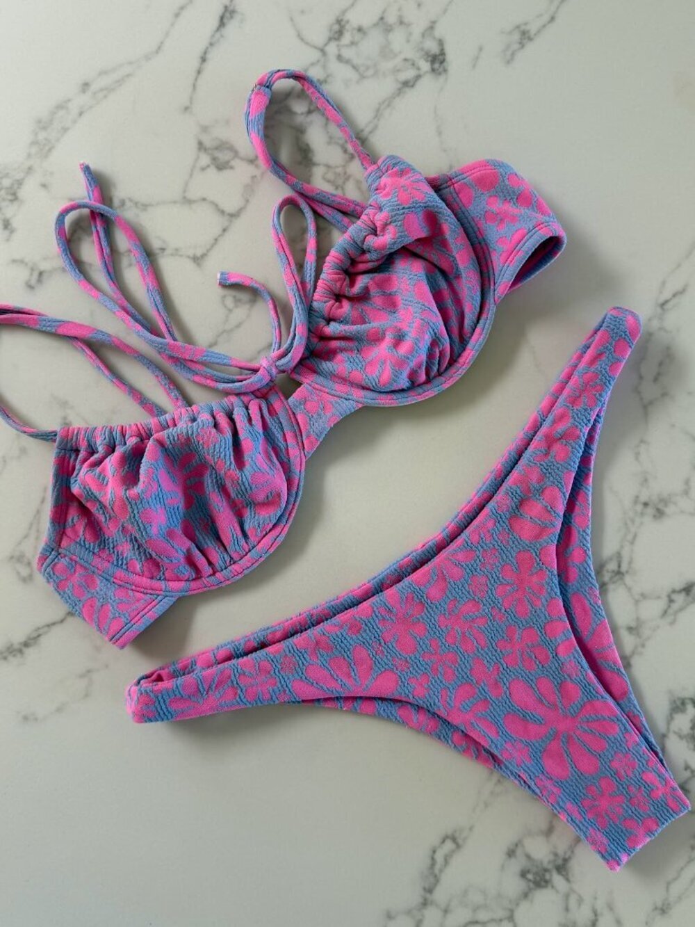 Kulani Kinis Underwire Top & Cheeky Bottom Bikini SET - Crinkle Kismet - Size M